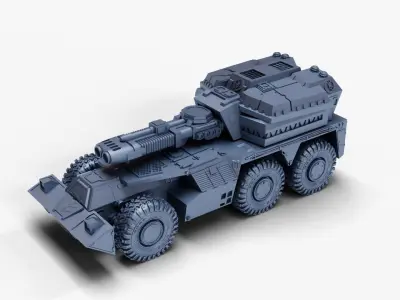 tank gun turret 4 variants 3D print model