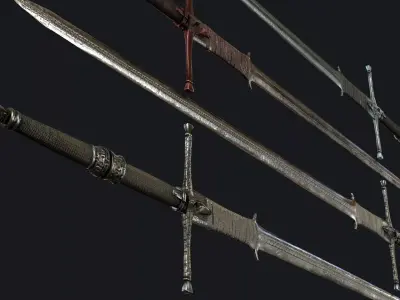 Dark Knight Longsword 2 Low-poly 3D model