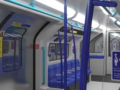 London Underground Train Metro Rigged 3D model