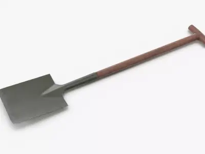 Shovel Low-poly 3D model 18
