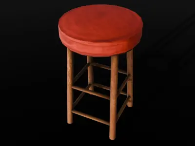 Stool Chair 3D Model  Low-poly 3D model