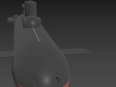 submarine 3D model 9
