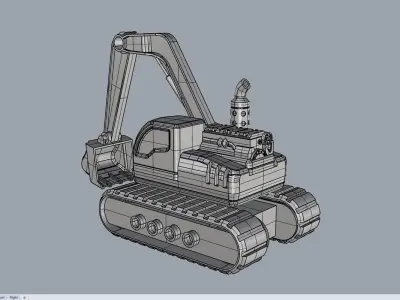 Excavator 3D model 7