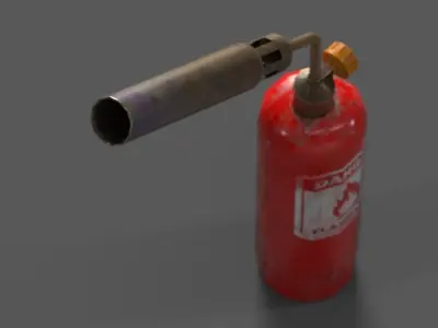 low poly flame thrower Low-poly 3D model
