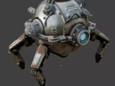 Sci-Fi Maintenance Drone 3D Model Low-poly 3D model