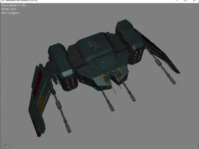 Sci-Fi Heavy Drone Low-poly 3D model