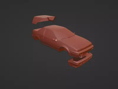1986 Nissan EXA Pular N13 Low-poly 3D model