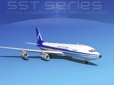 Boeing 707-320 SS Cyprus Airways 3D model