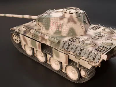 Panzer V Panther - WW2 German Medium Tank 3D model