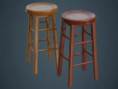 Stool 2A Low-poly 3D model