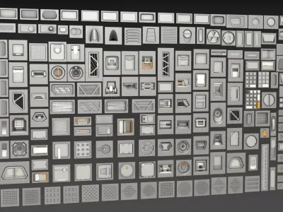 Industrial Kitbash - 13 - 200 pieces 3D model