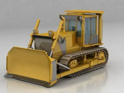 Bulldozer for construction sight 3D model