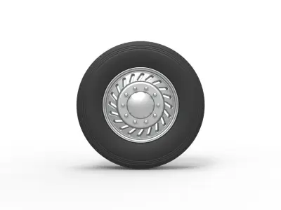Front custom wheel of semi truck Version 13 Scale 1 to 25 3D print model