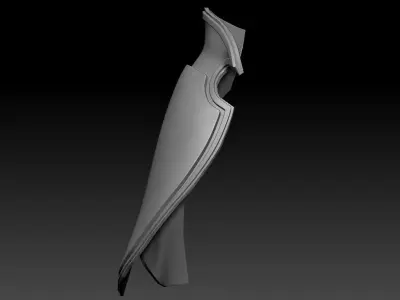 High-poly model Thigh armor shield 3D model