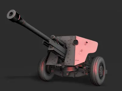 Anti Aircraft Gun Low-poly 3D model by stonegamer