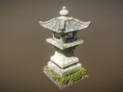 FREE Japanese Stone Lantern Ishi-doro Free low-poly 3D model