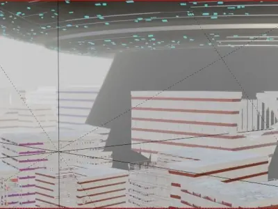 City Attacked By Aliens Scene Blender Free low-poly 3D model
