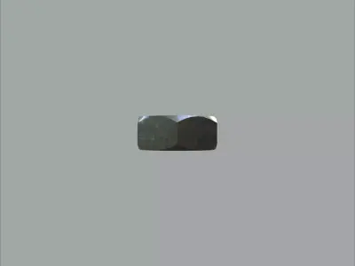 Steel Stained M4 Hex Nut with PBR 4K Textures 3D model