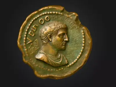 Ancient Emperor Coin Low-poly 3D model