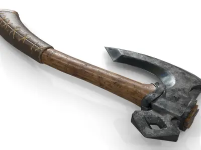 Viking Axe Low-poly 3D model 21