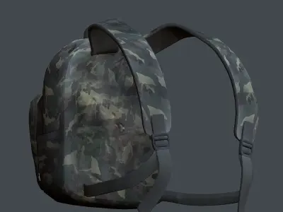 Backpack military combat Black baggage Low-poly  Low-poly 3D model purchase