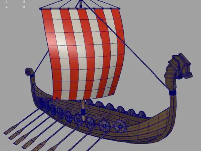 Viking ship 3D model get