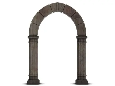 Wooden Medieval Archway 3D model