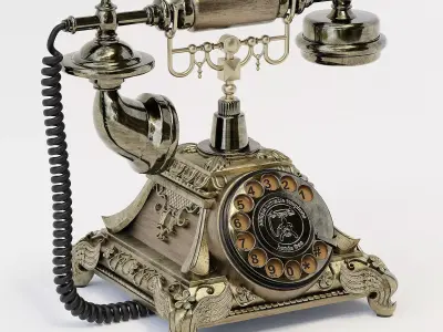Retro Rotary Phone 3D model