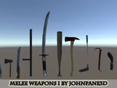 Melee Weapons Low-poly 3D model purchase