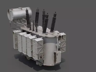 Old Large Electrical Transformer 3D model
