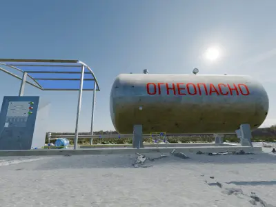 Gas station Free low-poly 3D model purchase