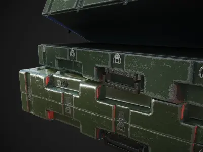 Military Weapon Supplies Crate - Gun pelican case Low-poly 3D model