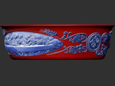 last Supper-Eucharistic Holy Bread Basket 3D print model