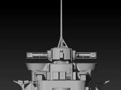Tirpitz aft superstructure and hanger for 3d print 3D print model