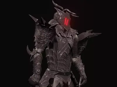 Knight PBR demon Low-poly 3D model