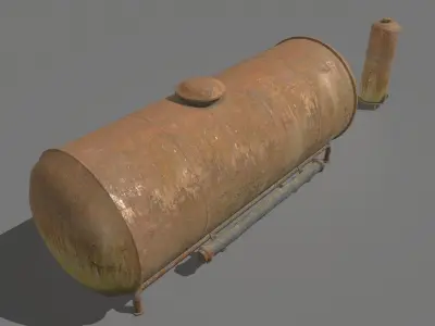 Rusty and old Industrial Tank Low-poly 3D model