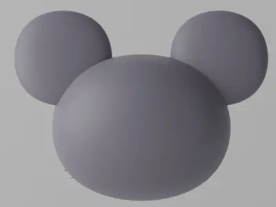 Cartoon Mouse Rat Head 1 3D model