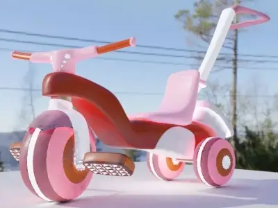 Children s Bicycle - Game Asset Free low-poly 3D model