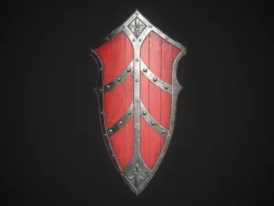 Knight Shield 10 Low-poly 3D model