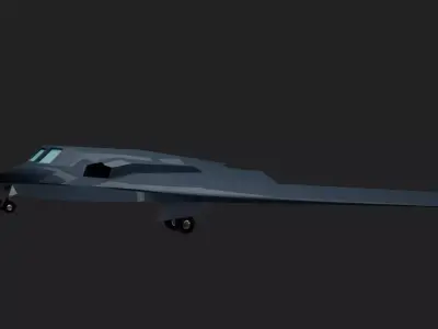  Low Poly B-2 Spirit Stealth Bomber 3D Model Aircraft FBX OBJ Low-poly 3D model