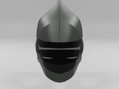 Sci-fi green plate helmet Low-poly 3D model