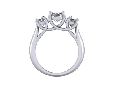 Jewelry 3 Stone Triology Ring 3D print model
