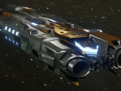 BC Barbara Spaceship Low-poly 3D model