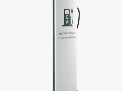 Electric Vehicle Charging Station 2 3D model purchase