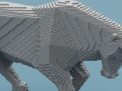 Voxel Bull Low-poly 3D model purchase