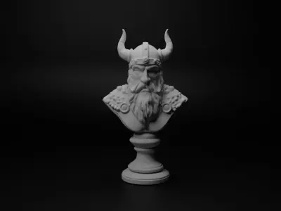 Viking Warrior Bust Chess 3D print model buy