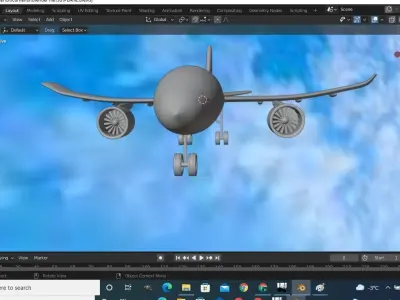 plane airplane flying in sky Low-poly 3D model