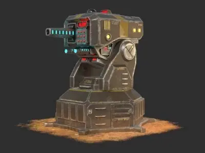 anti aircraft defence Low-poly 3D model