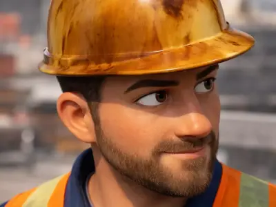 Low Poly Construction Safety Helmet Pack 8 Hard Hats Game Ready Low-poly 3D model