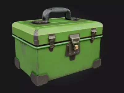 Green Metal Case  Rugged Utility Storage for Tactical  3D model